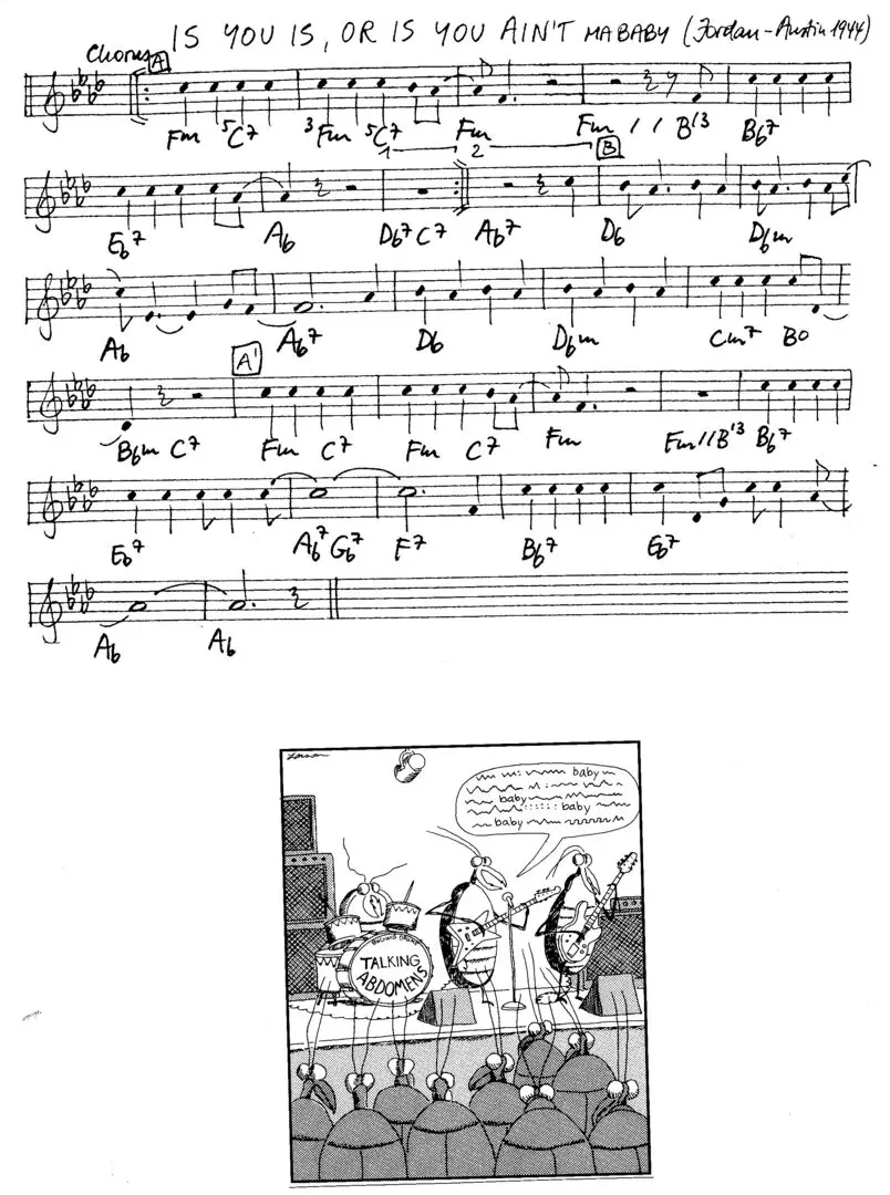 is you is or is you ain't free jazz leadsheet - Courtesy of the Jungle Jazz Band
